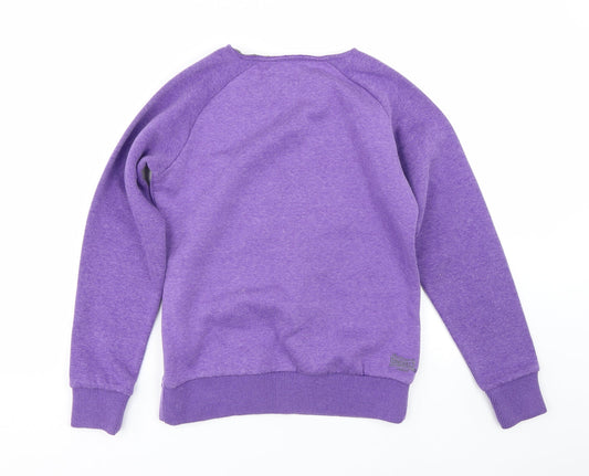 Womens UK M Regular Lonsdale Purple Pullover Sweatshirt