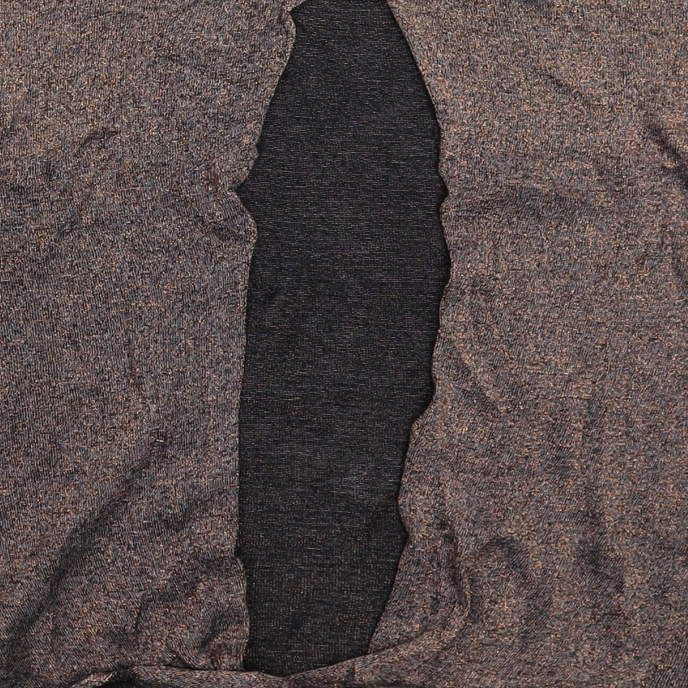 Warehouse Womens Silver Knit Pullover Jumper Size 8