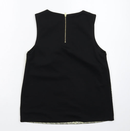Warehouse Womens Gold Geometric Basic Tank Size 12