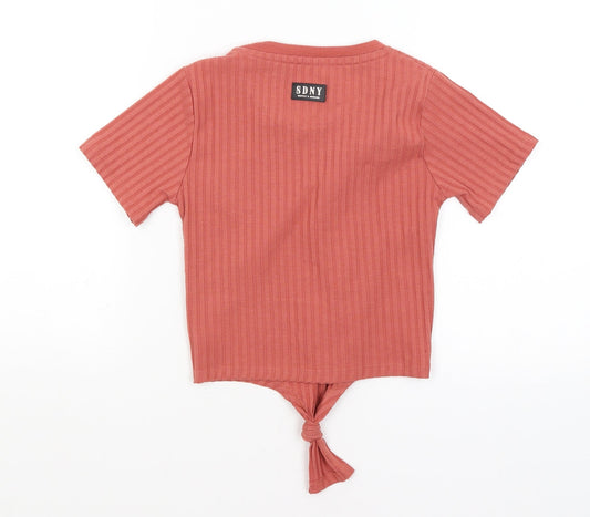 SDNY Womens Pink Cropped T-Shirt Size 4
