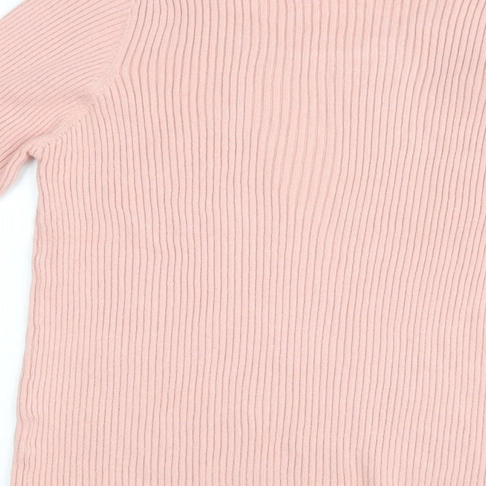 Hepburn Womens Pink Henley Jumper Size L