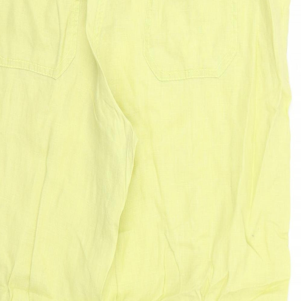 Denim & Co. Womens Yellow Trousers Size 16 L24 in