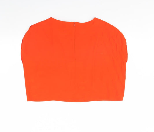 MNG Womens Orange Cropped Blouse Size XS