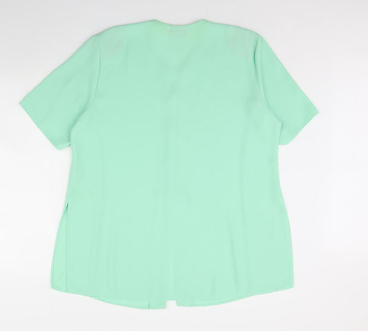 Gypsy Rose Womens Green Basic Blouse Size 20 - Shoulder Pads