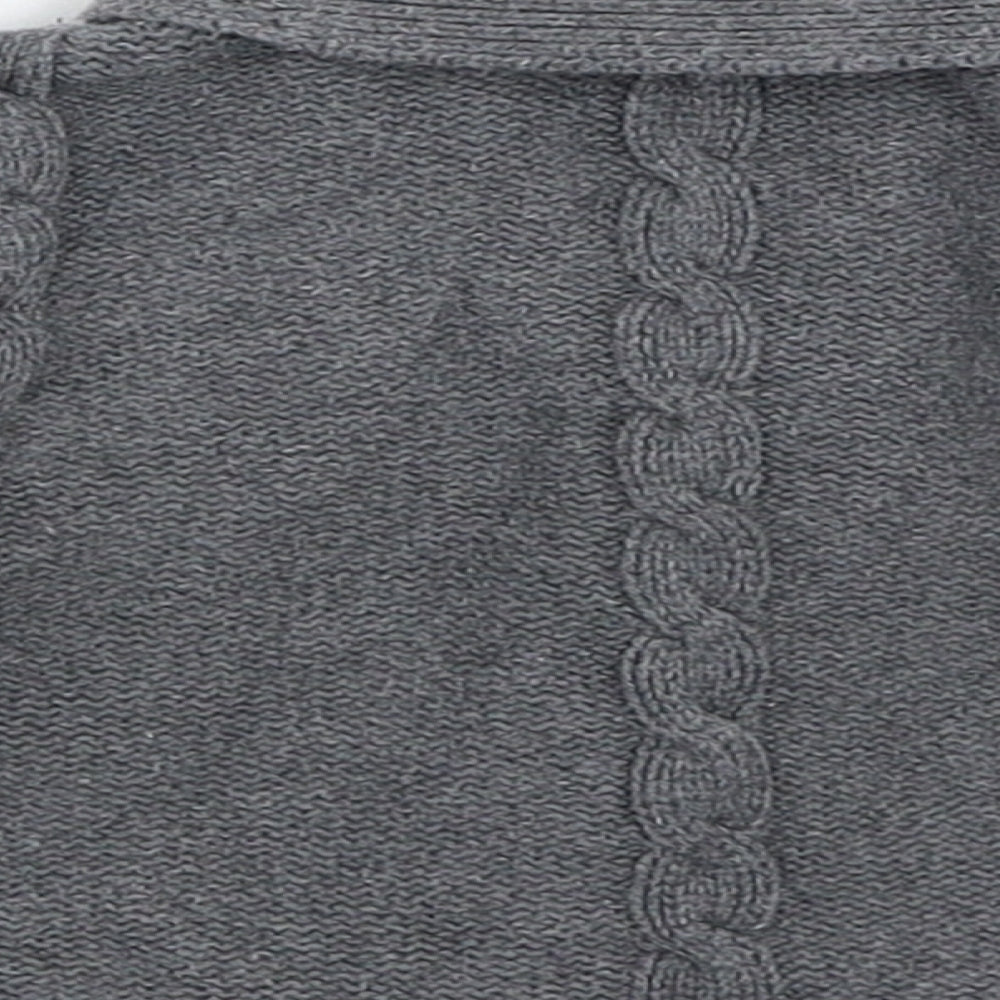Brand and care label for Gap boys’ grey cardigan jumper, size 3-6, months
