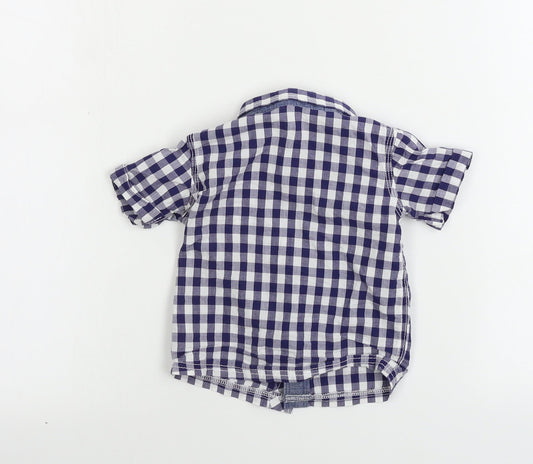 George Boys White Check Basic Button-Up Size 6-9 Months