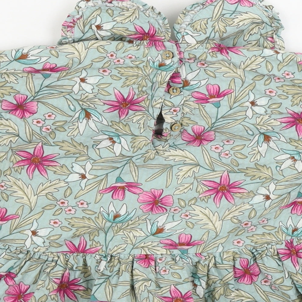 Brand and care label for Next Green Floral A-Line, size 9-12, Months