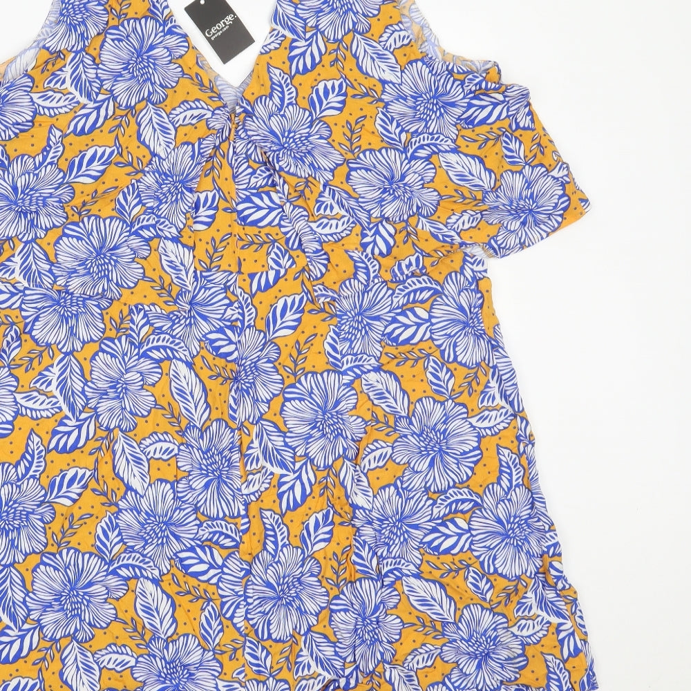 George Womens Multicoloured Floral Romper One-Piece Size 16