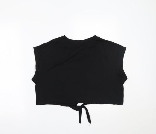 SheIn# Womens Black Cropped T-Shirt Size L