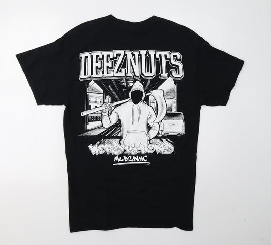 Gildan Mens Black T-Shirt Size M