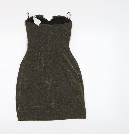 HB&M Womens Gold Bodycon Size 6