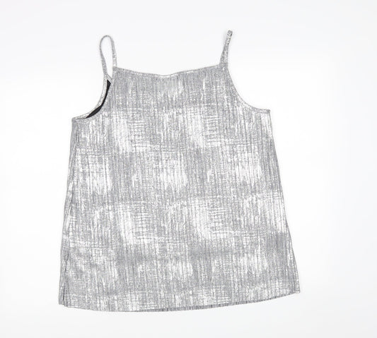 Fransa Womens Silver Camisole Tank Size L