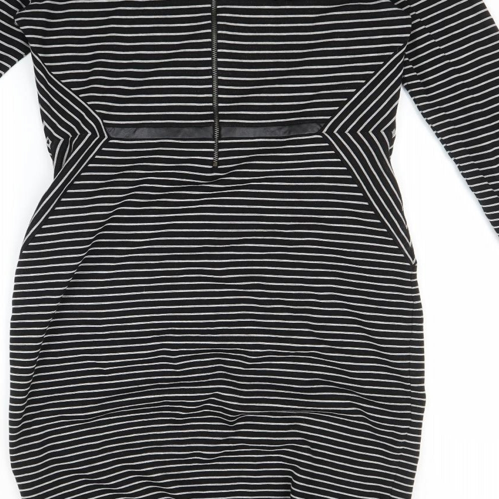 Brand and care label for Autograph women’s multicoloured striped a-line, size UK 12