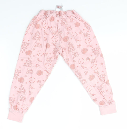 Disney Girls Pink Solid Pyjama Pants Size 3-4 Years