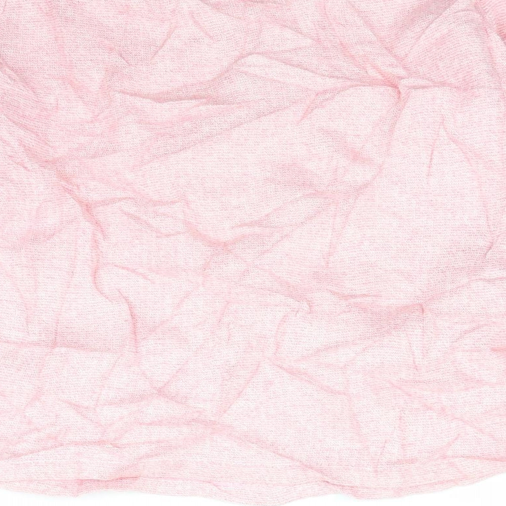 Brand and care label for Kingkow girls’ pink floral woven basic t-shirt, size 12, years - party