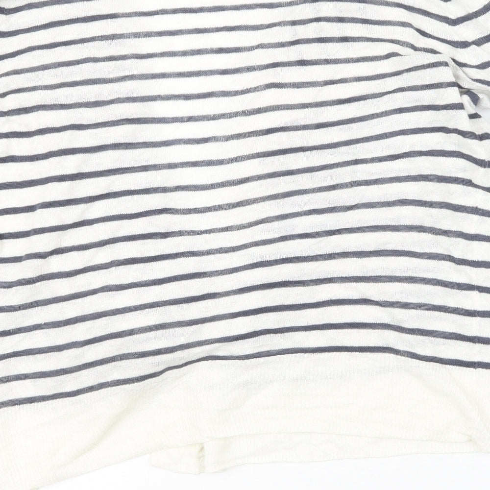 Preworn Womens Blue Striped Cardigan Jumper Size S