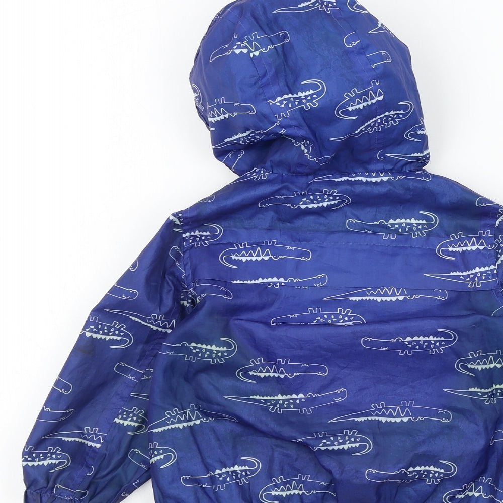 Nutmeg Boys Blue Geometric Basic Coat Jacket Size 2-3 Years