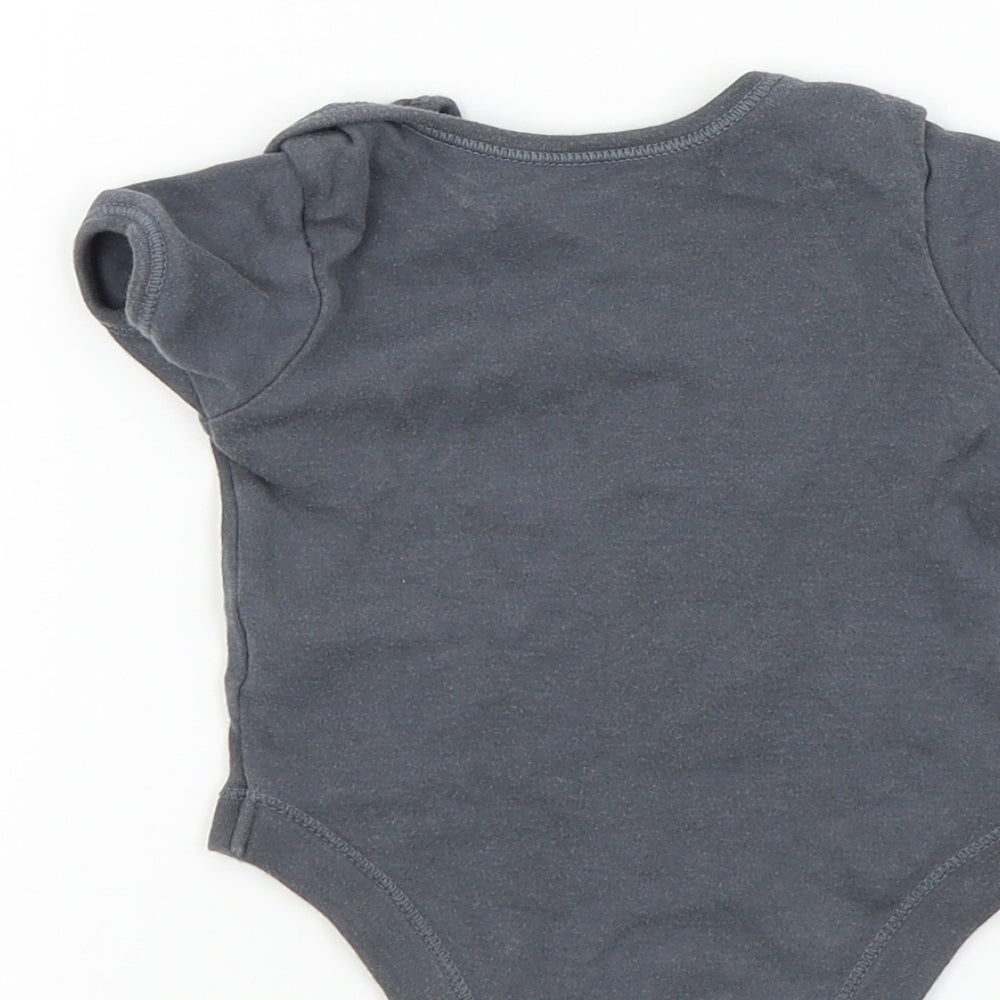 George Baby Grey Colourblock Babygrow One-Piece Size 3-6 Months