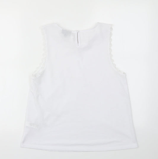 Topshop Womens White Basic T-Shirt Size 12