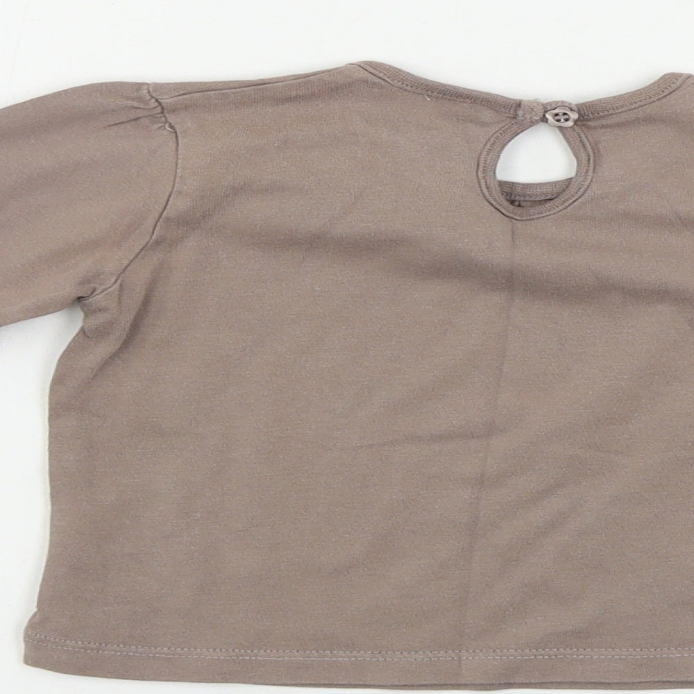 Cherokee Girls Brown Basic T-Shirt Size 12-18 Months