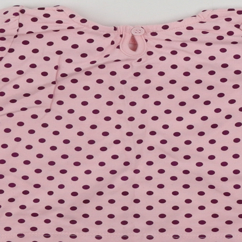 Mini Club Pink Polka Dot Basic T-Shirt Size 12-18 Months