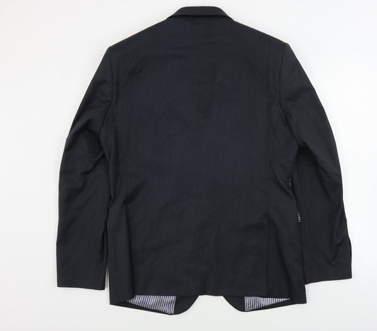 VOUET Mens Grey Striped Jacket Blazer Size 42
