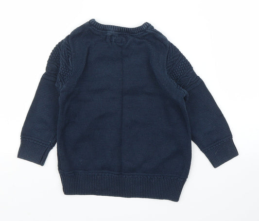 H&M Boys Blue Pullover Jumper Size 3 Years