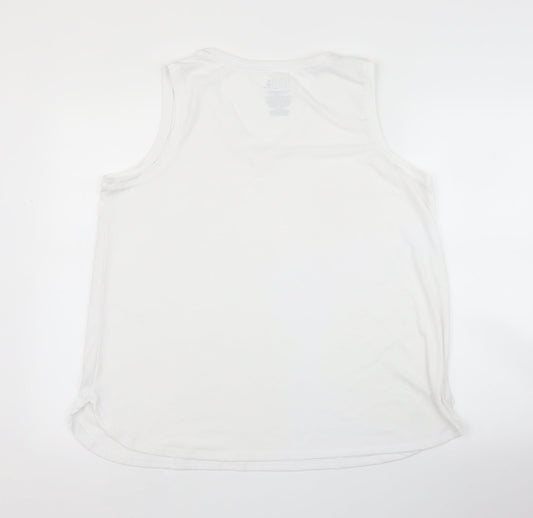 Time & Tru Womens White Basic Tank Size XL
