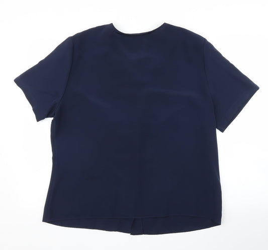 Preworn Womens Blue Basic Blouse Size L