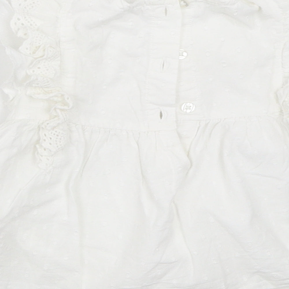 TU Girls White Basic Blouse Size 18-24 Months
