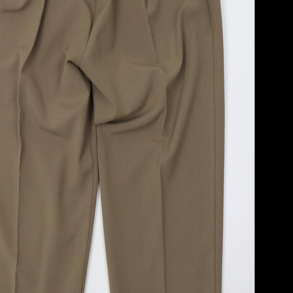 classic image Womens Brown Trousers Size 14 L25 in