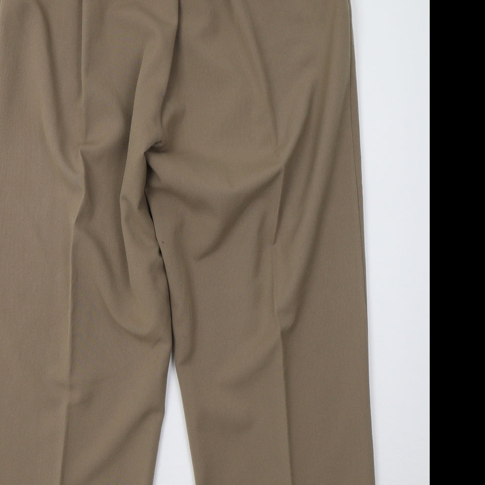 classic image Womens Brown Trousers Size 14 L26 in