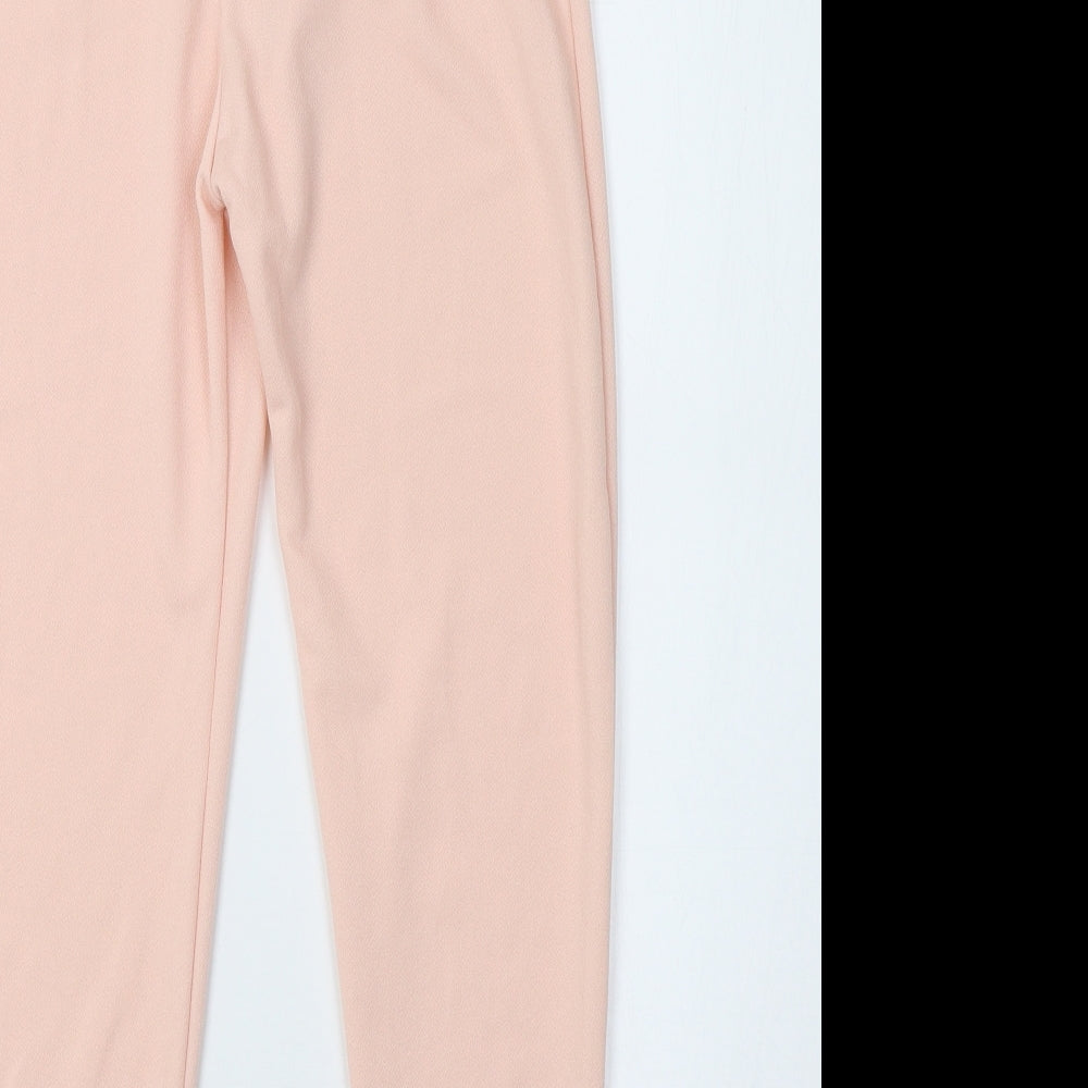 PRETTYLITTLETHING Womens Pink Cropped Trousers Size 8 L23 in