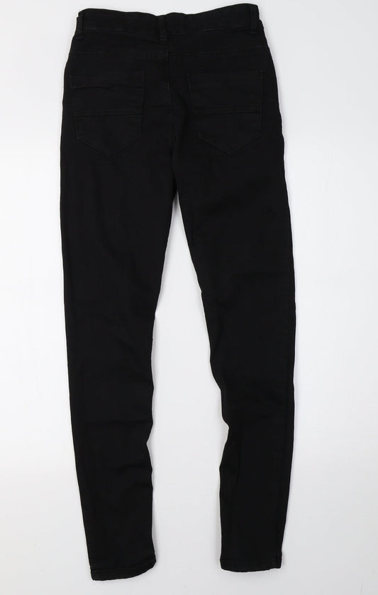 Boohoo Womens Black Denim Skinny Jeans Size 6 L28 in