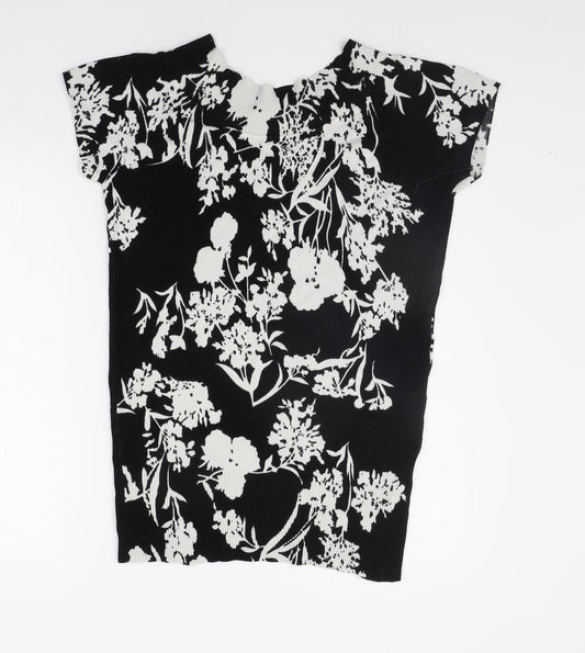Armando Womens Black Floral Pullover Jumper Size 14