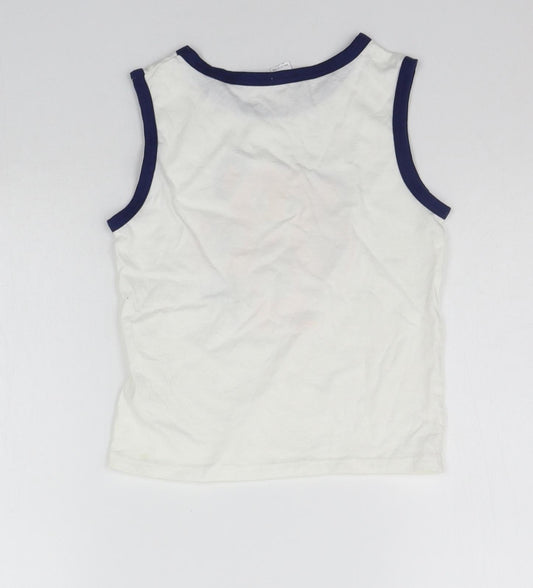 Preworn Boys White Houndstooth Basic Tank Size 5 Years - Madagascar