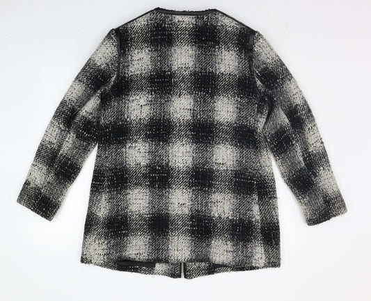 New Look Womens Grey Geometric Jacket Coat Size 14