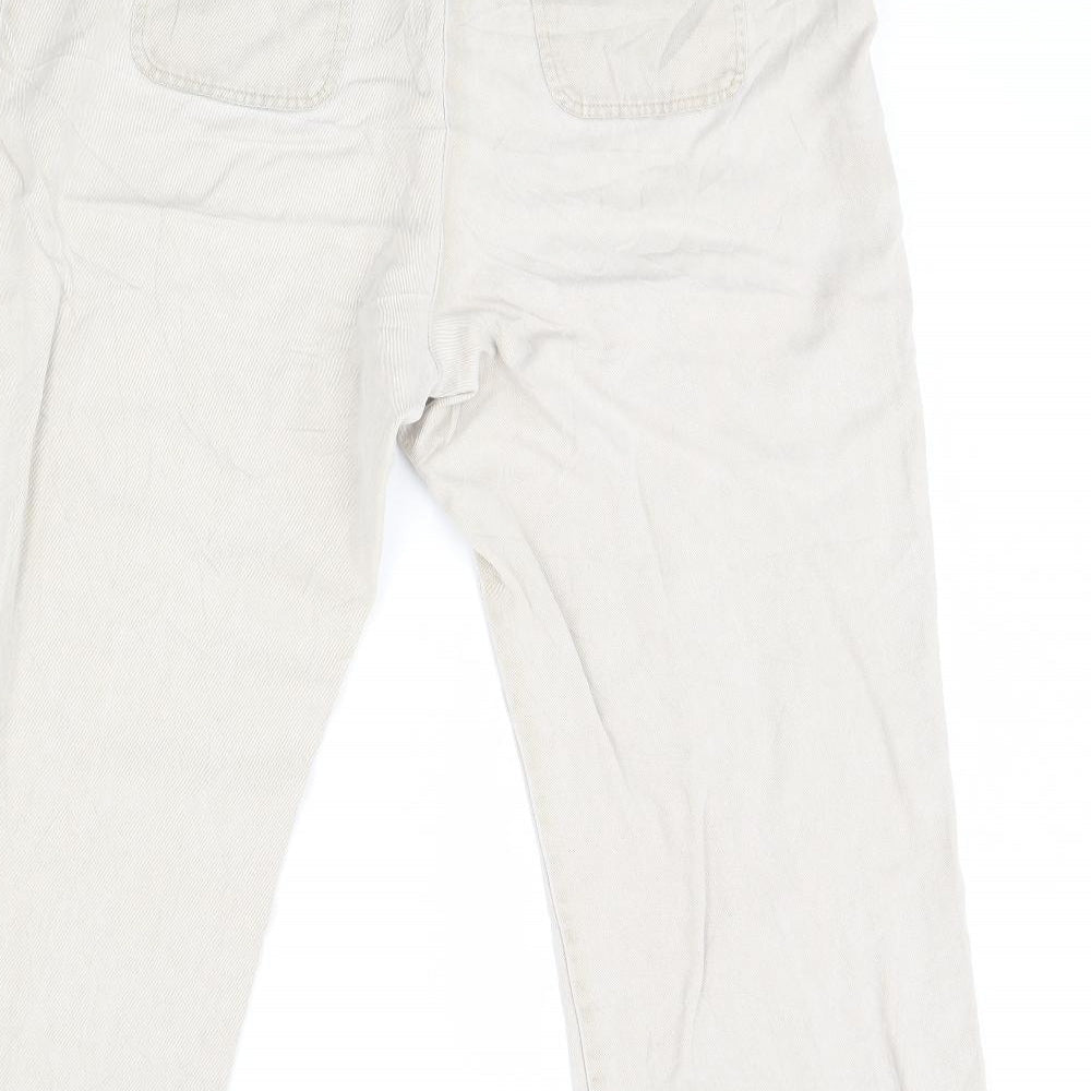 Preworn Womens Beige Cropped Trousers Size 36 in L24 in