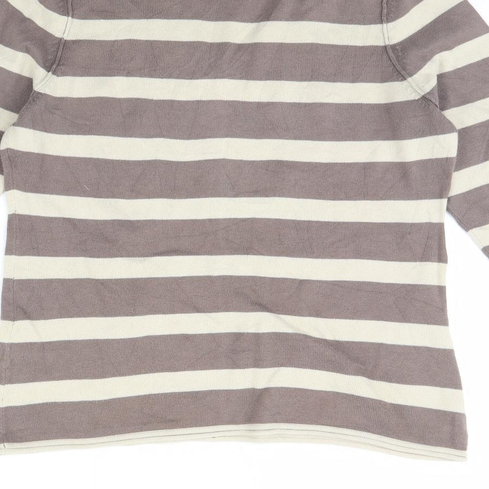Debenhams Womens Brown Striped Pullover Jumper Size 14