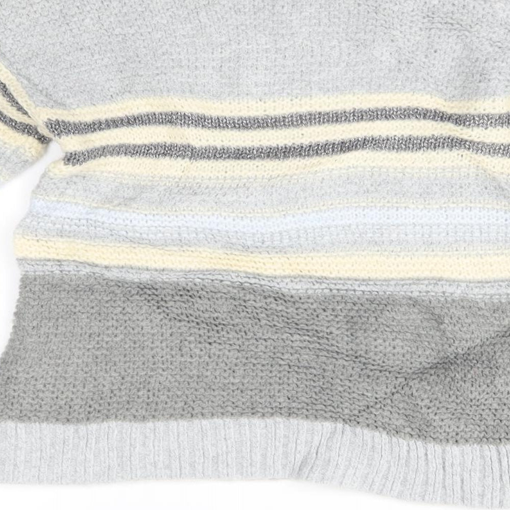 Gap Girls Grey Striped Pullover Jumper Size 10-11 Years