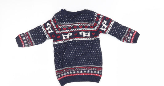 NEXT Baby Blue Fair Isle Pullover Jumper Size 3-6 Months