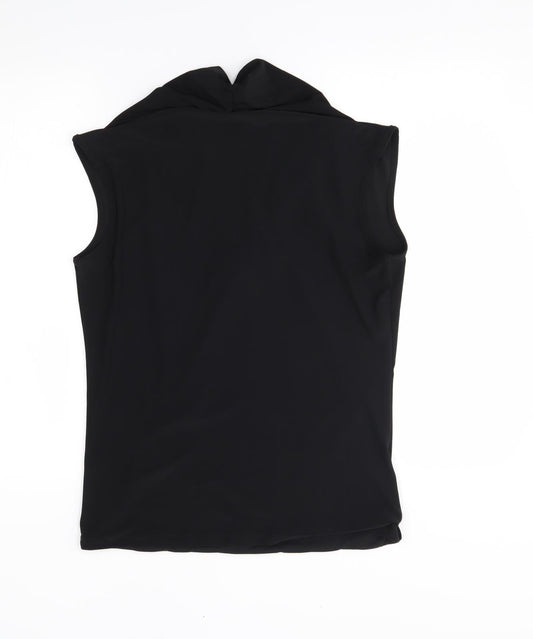For Cynthia Womens Black Wrap Tank Size L