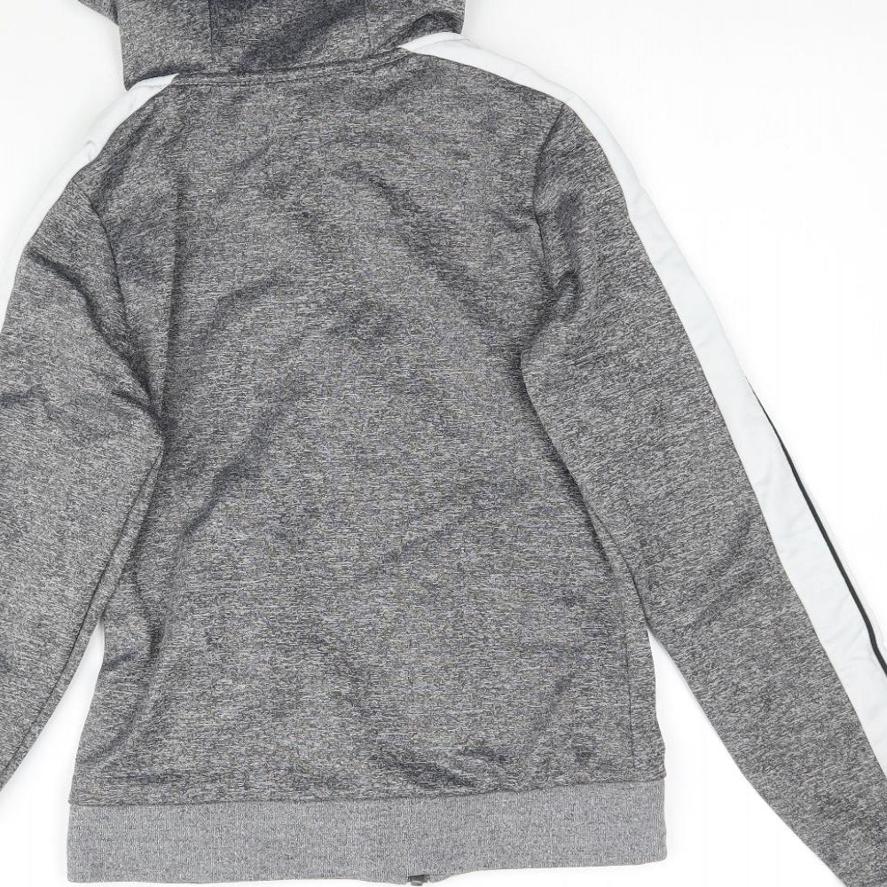 Brand and care label for Ellesse women’s grey full zip hoodie, size UK 4