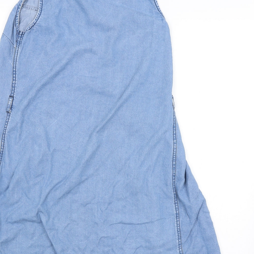 BY VERY Womens Blue Basic Button-Up Size 8