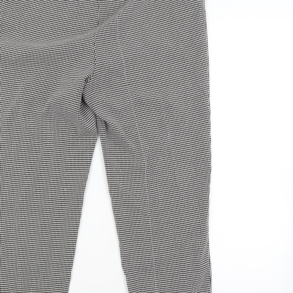 M&S Womens Multicoloured Check Trousers Size 14 L25 in