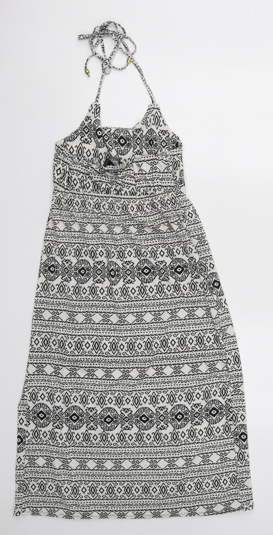Amber Krystal Womens White Geometric Tank Dress Size M