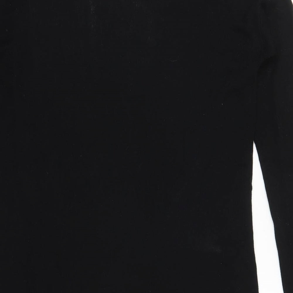 Brand and care label for C&A women’s black knit cardigan jumper, size S
