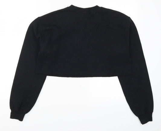 PRETTYLITTLETHING Womens Black Pullover Sweatshirt Size S - Chalet Girl