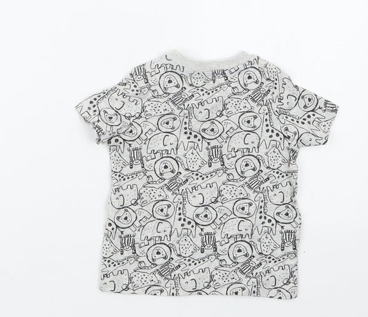F&F Boys Grey Geometric Basic T-Shirt Size 3-6 Months