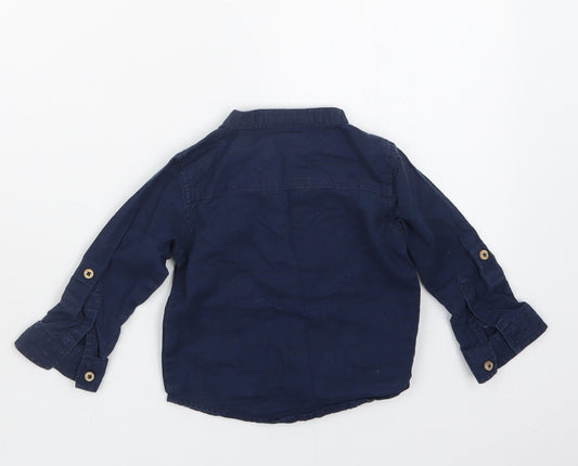 Lupilu Boys Blue Basic Button-Up Size 6-9 Months